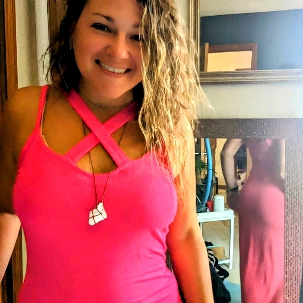 Hot pink cross front maxi dress